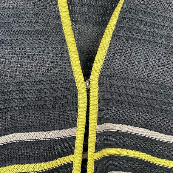 Ming Wang Black Yellow Stripe Single Clasp Cardigan Jacket Size Medium - Picture 2 of 4